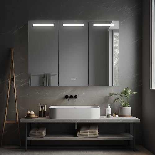 Basicwise 3-Door Versatile Bathroom Medicine Cabinet with - Product Imagery