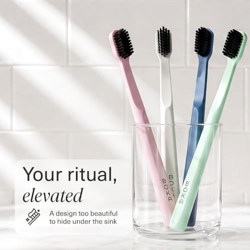 Boka Classic Soft Bristle Manual Toothbrush - Activated Charcoal - Product Imagery