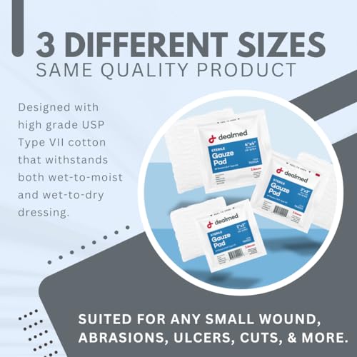 Dealmed Sterile Gauze Pads 2 x 2 in - Individually Wrapped - 100 - Product Imagery