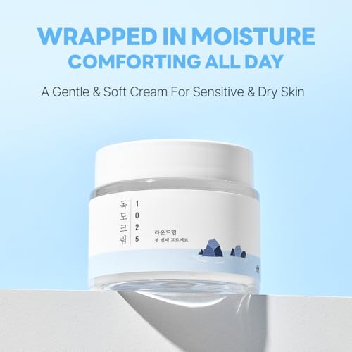 ROUND LAB 1025 Dokdo Cream 2.71 Fl Oz, 48-Hour Deep Hydrating - Product Imagery