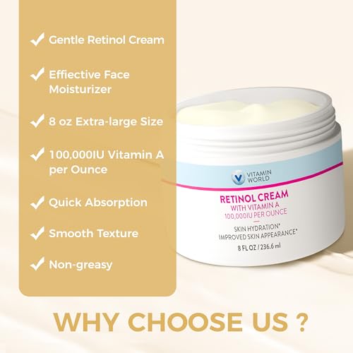 Vitamin World Retinol Cream with Vitamin A 100,000IU, Face - Product Imagery