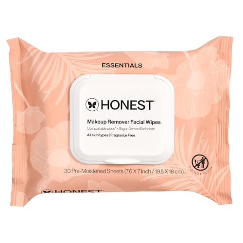 Honest Beauty Cleansing Makeup Remover Facial Wipes, - Product Imagery