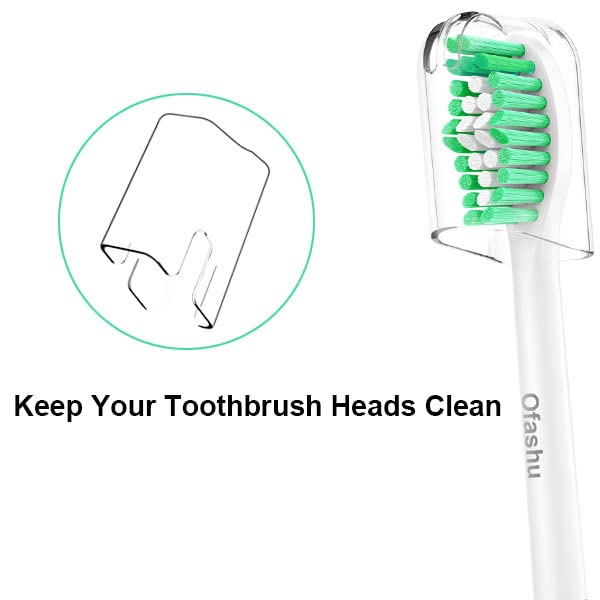 Ofashu replacement toothbrush heads for Philips Sonicare E-Series, compatible electric toothbrush brush heads, close-up view