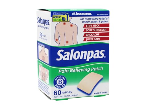 Salonpas Pain Relieving Patches 2.83" x 1.81" 60 Count, Pack 3 - Product Imagery