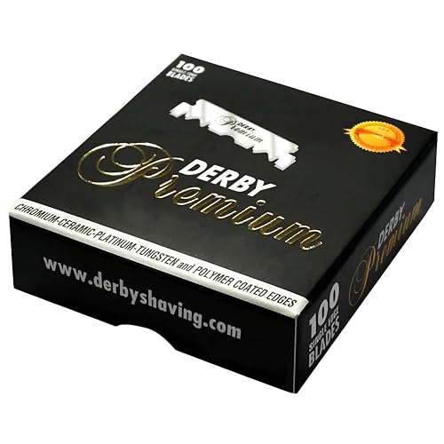 100 "Derby Premium" Single Edge Razor Blades for straight razor - Product Imagery