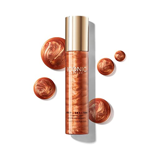 ICONIC LONDON Prep-Set-Tan Glow | Shimmer Facial Tanning Mist, 2.53 Fl Oz