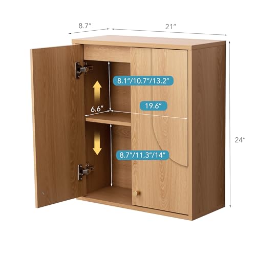 VANIRROR Wood Wall Mount Medicine Cabinet Bathroom Storage with - Product Imagery