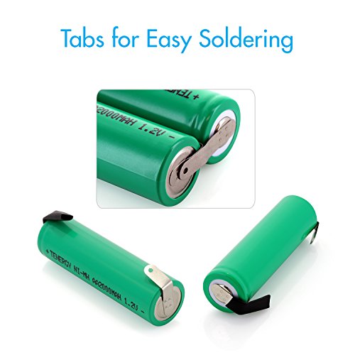 Tenergy AA 1.2V 2000mAh NiMH Rechargeable Battery Flat Top with - Product Imagery
