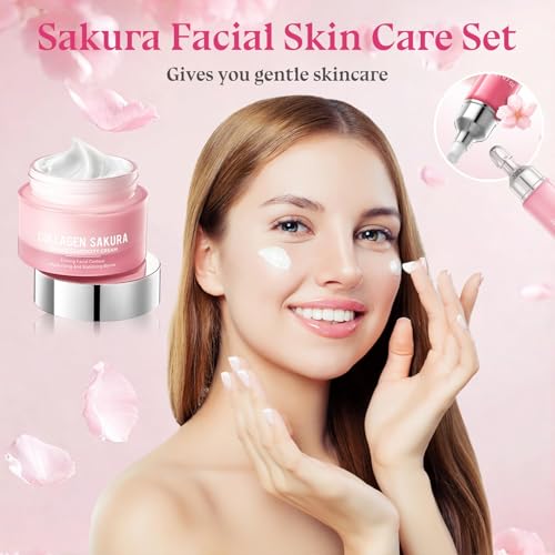 Skin Care Set-Travel Skincare Kit-Collagen Sakura Set with - Product Imagery