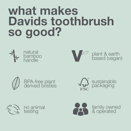 Davids Bamboo Soft Bristle Toothbrush Eco-Friendly BPA Free 3 - Product Imagery