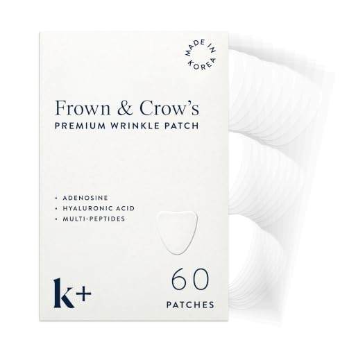 KPLUS k+ Korean Wrinkle Patches for Forehead, Frown Lines & Crow’s Feet, 60ct – Cruelty Free, Fragrance Free, Unscented,