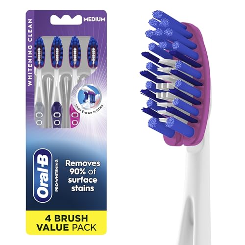 Oral-B 3D White Deep Stain Remover toothbrushes, 4 Count - Product Imagery
