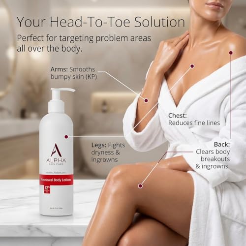 Alpha Skin Care Revitalizing Body Lotion, 12% Glycolic AHA, 12 Oz - Product Imagery