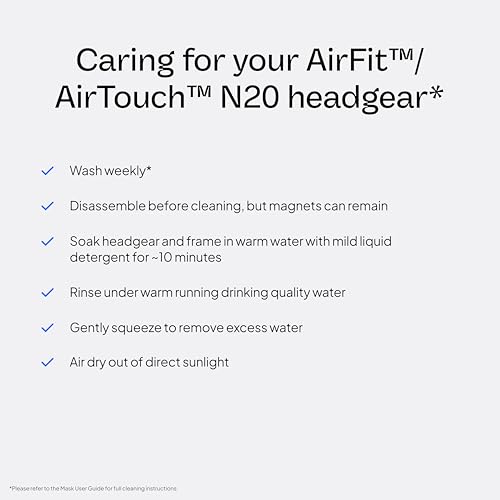 Resmed AirFit/AirTouch N20 Headgear Replacement, Small, Pink - Product Imagery