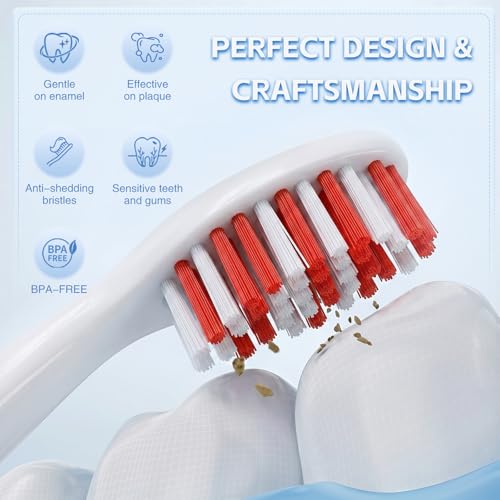 Manual Medium Toothbrushes 6 Pack for Adults with Tongue Cleaner - Product Imagery