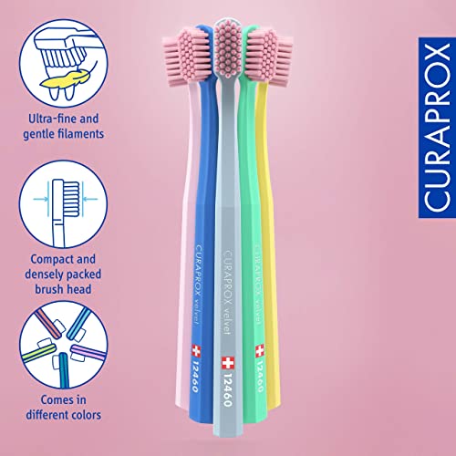 Curaprox CS 12460 Velvet Toothbrush, Random Color, Single Pack, - Product Imagery