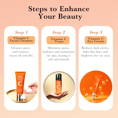 6-Pc 5X Vitamin C Skincare Set-Brightening Face Routine Box Gift - Product Imagery