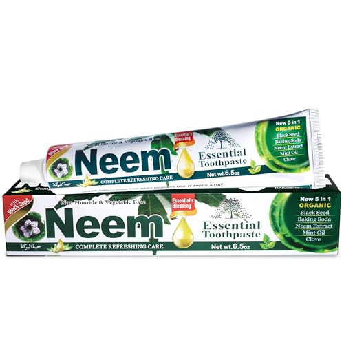 NEEM Essential Toothpaste - 6.53 oz Pack of 1 | New 5 in 1 | - Product Imagery