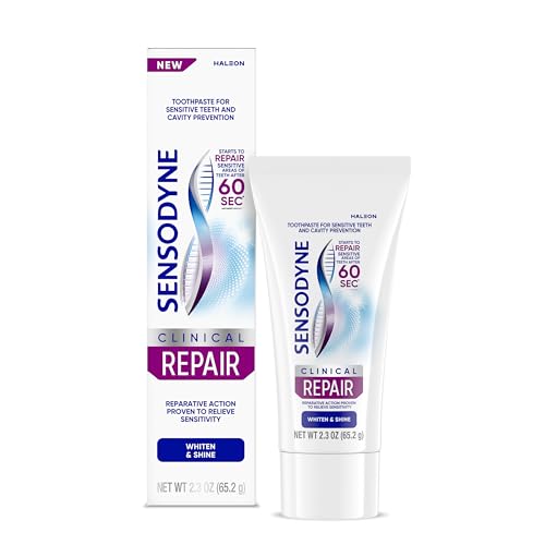 Sensodyne Clinical Repair Whiten & Shine Toothpaste, 2.3 oz - Product Imagery