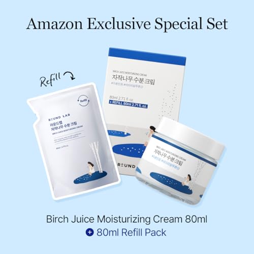 ROUND LAB Birch Juice Moisturizing Cream 2.7 Fl Oz 1+1 Refill Set - Product Imagery