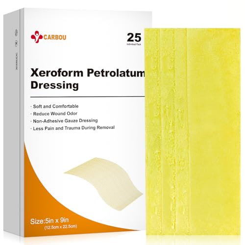 Carbou Medical Xeroform Petrolatum Dressing 5"x9", 25 Pack, - Product Imagery