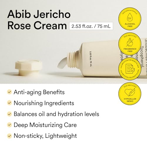Abib Jericho Rose Cream 2.53 fl oz, Moisturizer for Dry and - Product Imagery