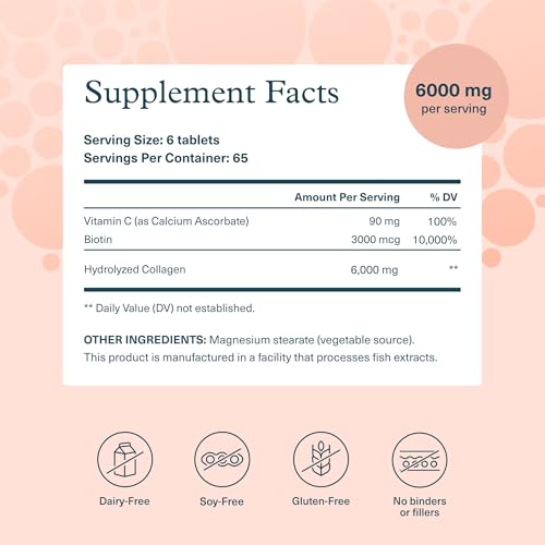 Youtheory Collagen + Biotin, 390 Tablets, 65-Day Supply - Product Imagery