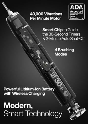 Aquasonic Black Series Ultra Whitening Toothbrush – ADA Accepted - Product Imagery