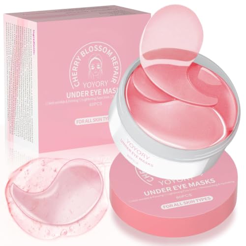 YOYORY Hydrogel Under Eye Patches with Caffeine & Collagen, 60 Pcs – Alcohol Free, Mineral Oil Free, Paraben Free, Silic