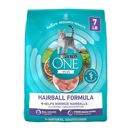 Purina ONE Natural Hairball Control Dry Cat Food, 7 lb Bag - Product Imagery