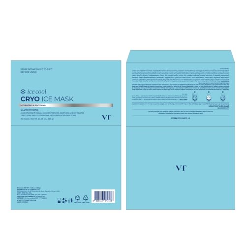 VT COSMETICS Cryo Ice Cool Mask, 30 Sheets, Hydrating Korean - Product Imagery