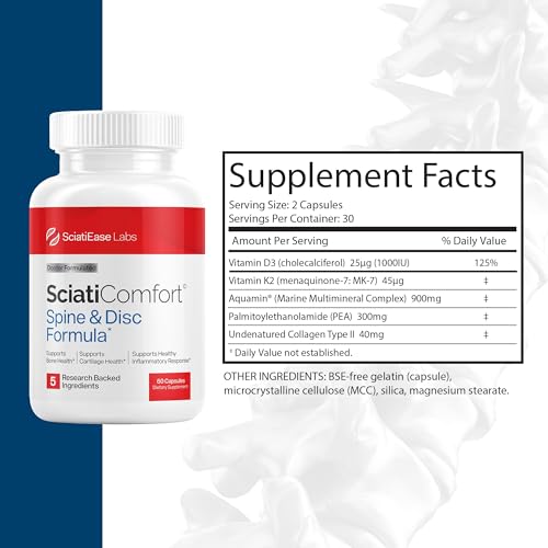 SciatiEase SciatiComfort Spine & Disc Support Supplement, 30 Day - Product Imagery