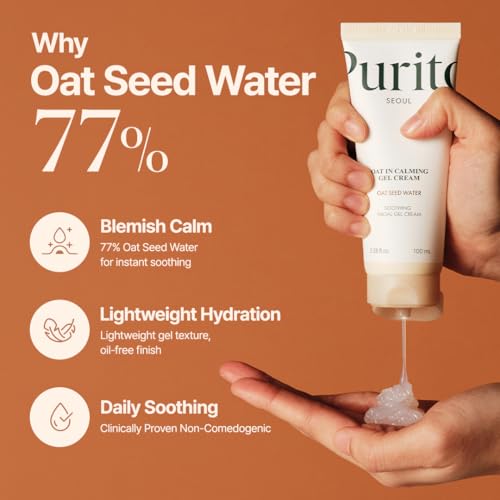 PURITO Oat Calming Gel Cream for Sensitive Skin, 3.38 fl.oz - Product Imagery