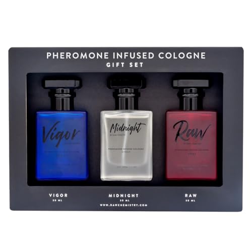 RawChemistry Pheromone Infused Men's Cologne Collection – 3 pk, 1 oz Each – Wood
