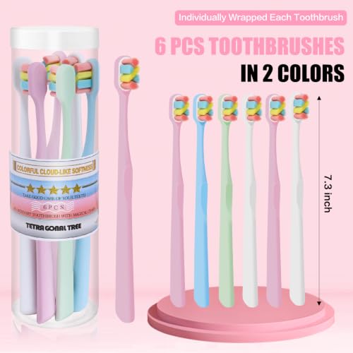 Tetragonal tree 6 Count Extra Soft Toothbrushes | - Product Imagery