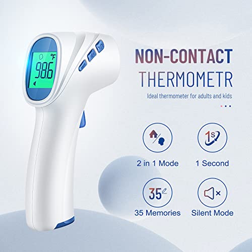 Forehead Thermometer for Adults and Kids, Non Contact, Fast - Product Imagery