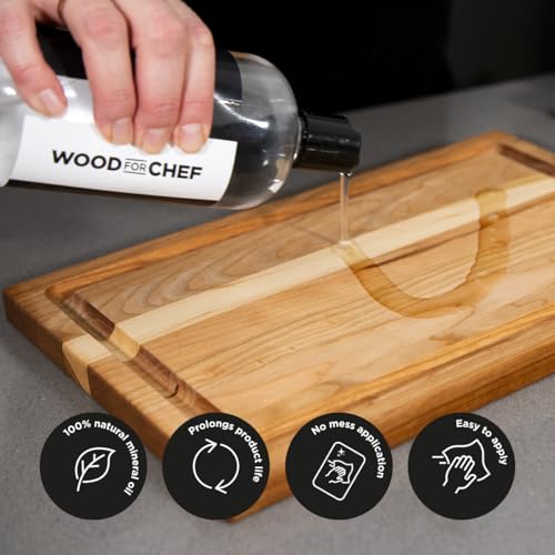WoodForChef Cutting Board Food Grade Mineral Oil (16 oz) - - Product Imagery