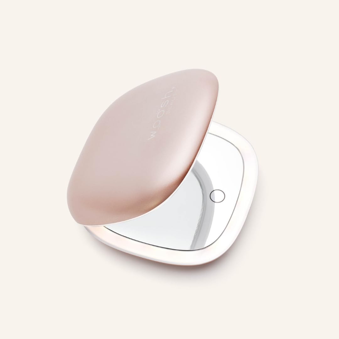 Woosh Beauty Fold Out Mirror | Travel Compact LED Light Mirror | 1x/10x Dual Magnification – product photo (Makeup Mirro