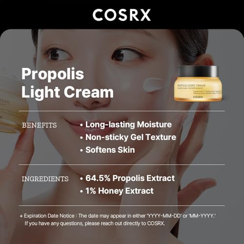 COSRX 64% Propolis Honey Lightweight Cream, Instant Golden - Product Imagery