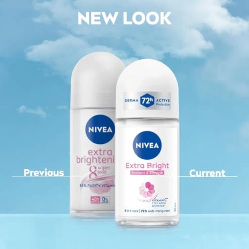 NIVEA Extra Brightening Flavor, Roll-On Deodorant, Alcohol-Free, - Product Imagery