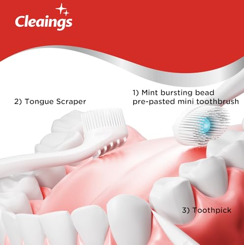 cleaings® 48 Pcs Disposable Mini Toothbrush - Pre-Pasted with - Product Imagery