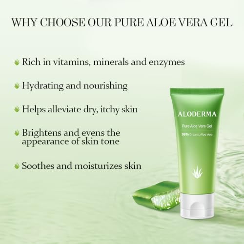 Aloderma Aloe Vera Gel Made within 12 Hours of Harvest with 99% - Product Imagery
