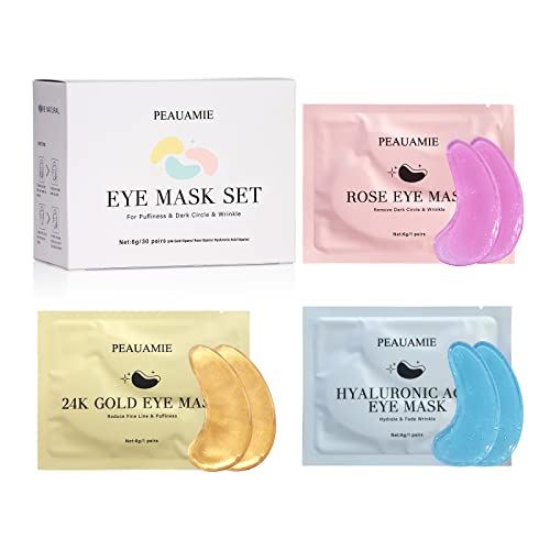 PEAUAMIE Under Eye Patches Gold and Hyaluronic Acid for puffy - Product Imagery