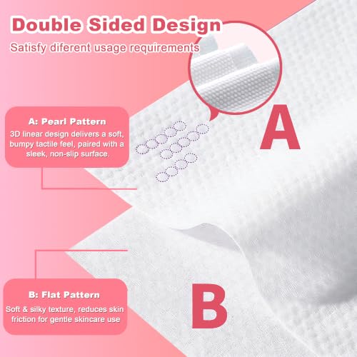100 Count Disposable Face Towel, Dual-Textured Facial Wash Cloth - Product Imagery