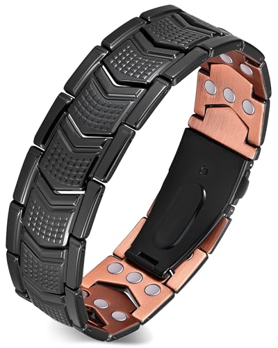 Feraco Copper Bracelet for Men Magnetic Therapy Bracelet Jewelry - Product Imagery