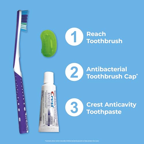 Reach Ultra Clean Travel Toothbrush Kit with Toothpaste and Cap - Product Imagery