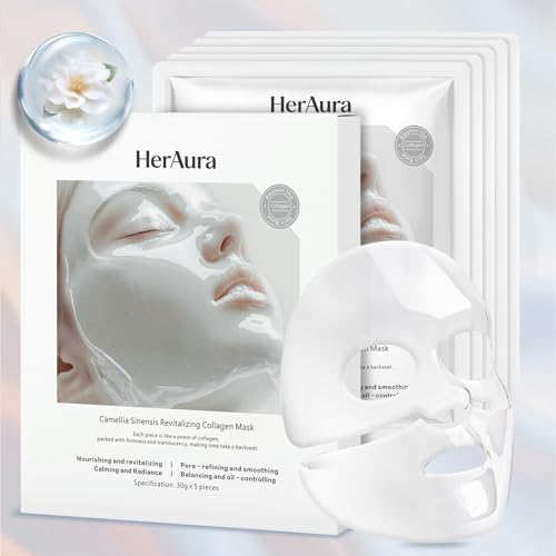Collagen Face Mask Skin Care 5-Pack Camellia Sinensis and - Product Imagery