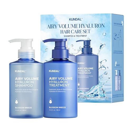 KUNDAL Airy Volume Hyaluron Korean Hair Care Shampoo and Conditioner Set, Blossom Breeze – Formaldehyde Free, Paraben Fr
