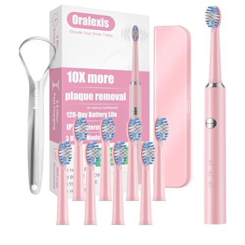 Electric Toothbrush for Adults with 8 Brush Heads and Tongue - Product Imagery