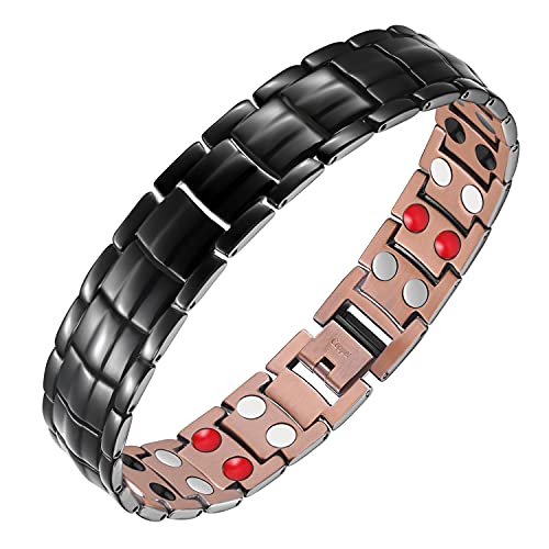 Feraco Magnetic Copper Bracelet for Men 99.99% Solid Pure Copper - Product Imagery